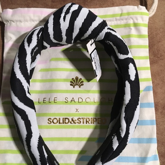 LELE X SOLID & STRIPED ZEBRA JACQUARD NWT AUTHENTIC KNOTTED HEADHAND